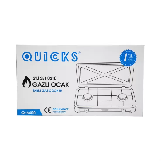 Qaz peçi Q-6400 2 gözlü Boz - Görsel 3