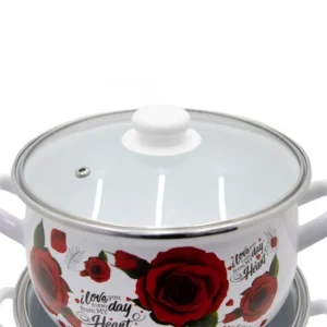 Alternative view of Qazan FR-6675 20-22-24 sm 3-Lü Set Ağ (güllü)