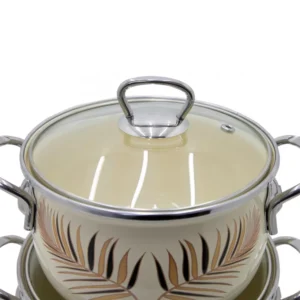 Alternative view of Qazan FR-6680 16-18-20 sm 3-Lü Set ağ (Yarpaqlı)